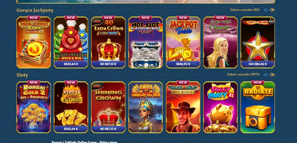 Wygraj gorące jackpoty Casea Casino